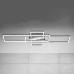 Plafón Frame rectángulo 3 luces CCT aluminio
