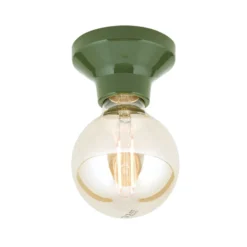 Plafón Frost, verde, cerámica, E27