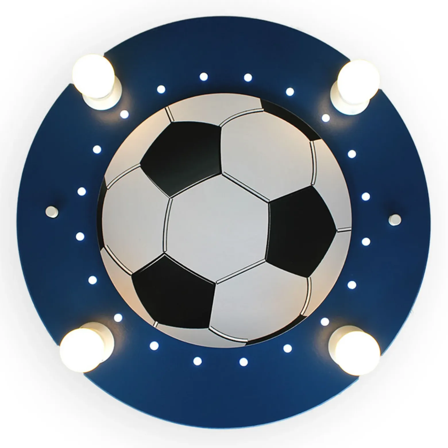 Plafón Fútbol, 4 luces azul oscuro-blanco
