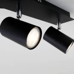 Plafón 2857-035, giratorio, 3 luces, negro