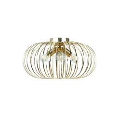 Plafón Globe, color dorado, Ø 51 cm, 3 luces, E27