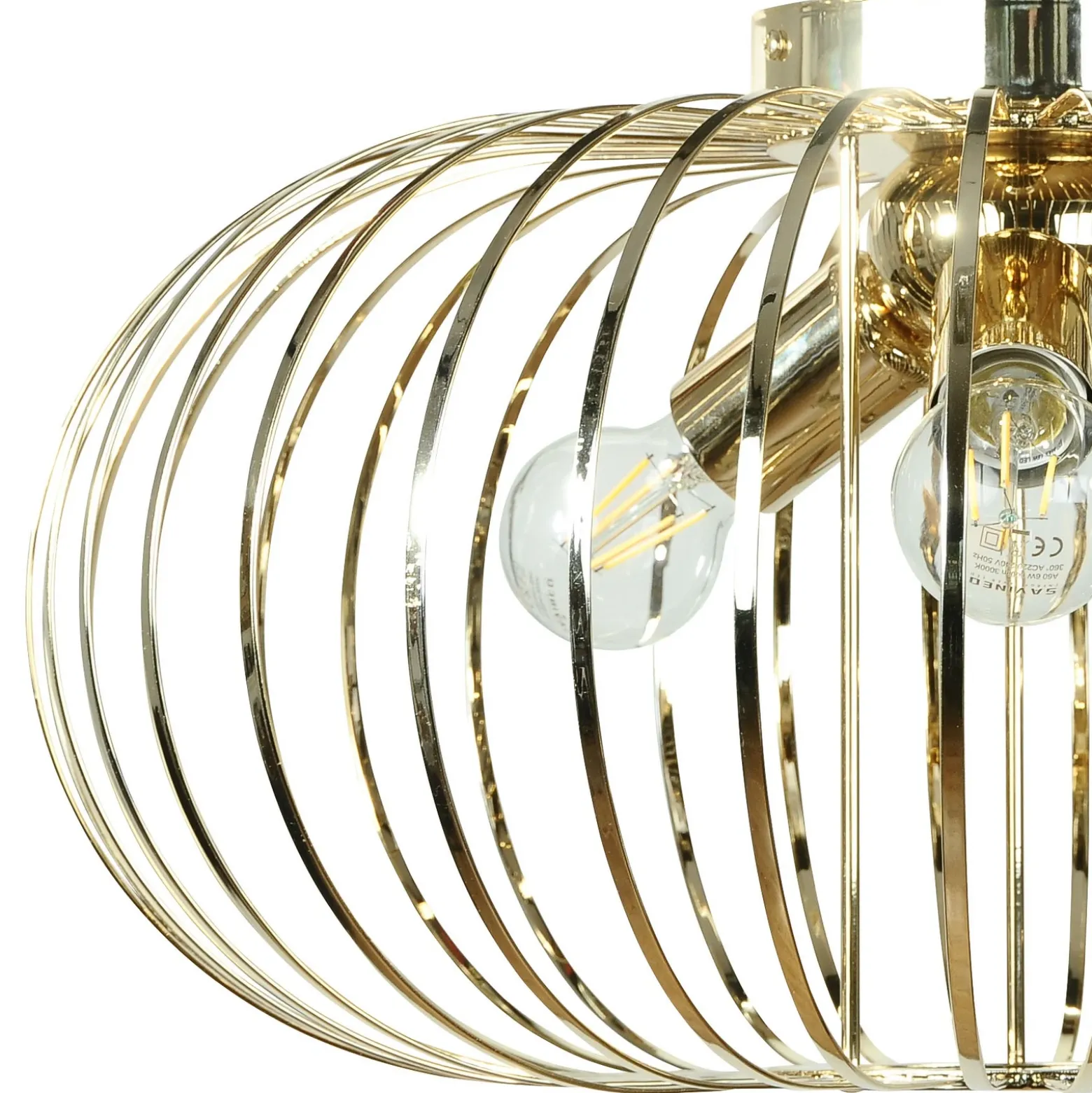 Plafón Globe, color dorado, Ø 51 cm, 3 luces, E27