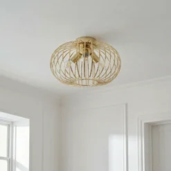 Plafón Globe, color dorado, Ø 51 cm, 3 luces, E27