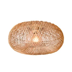 Plafón GOOD & MOJO Arizona, color natural, Ø 50 cm, bambú, E27