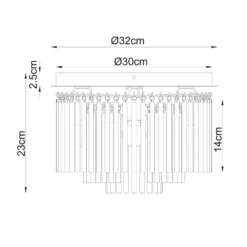 Plafón Gorley, blanco/arena, cristal, Ø 32 cm, 5 luces, E14