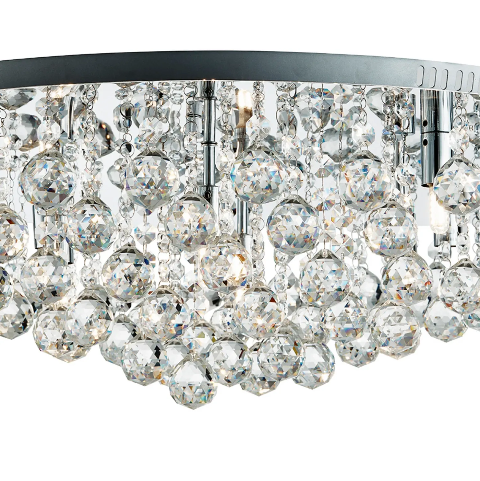 Plafón Hanna cromo cristal esferas 80 cm
