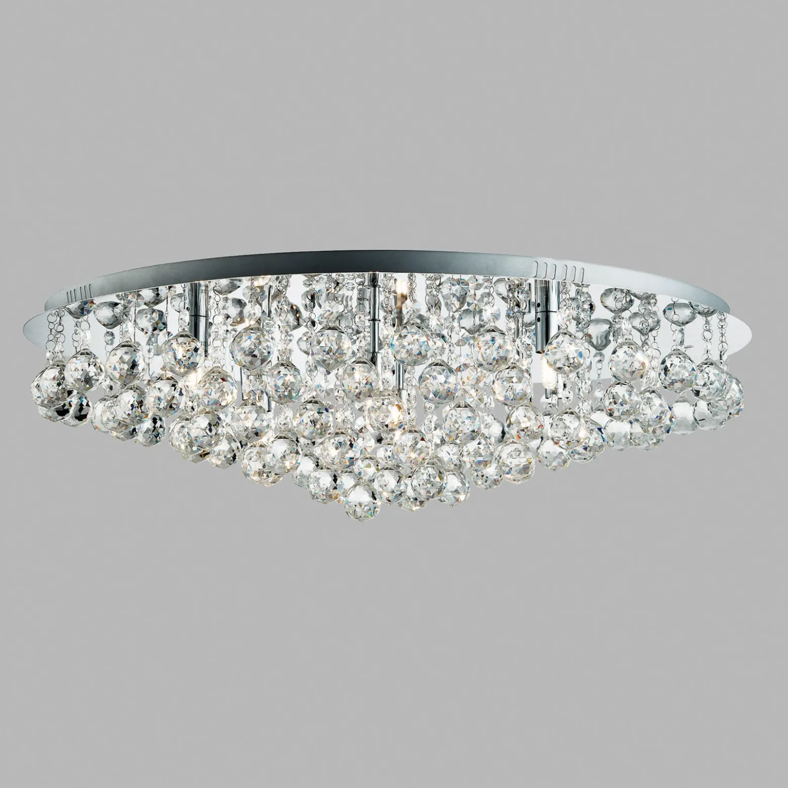 Plafón Hanna cromo cristal esferas 80 cm