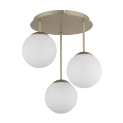 Plafón Harmon, beige/blanco, cristal, Ø 34 cm, E14