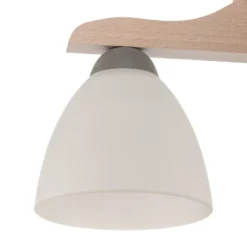 Plafón Haro, haya blanca/blanca, 3 luces