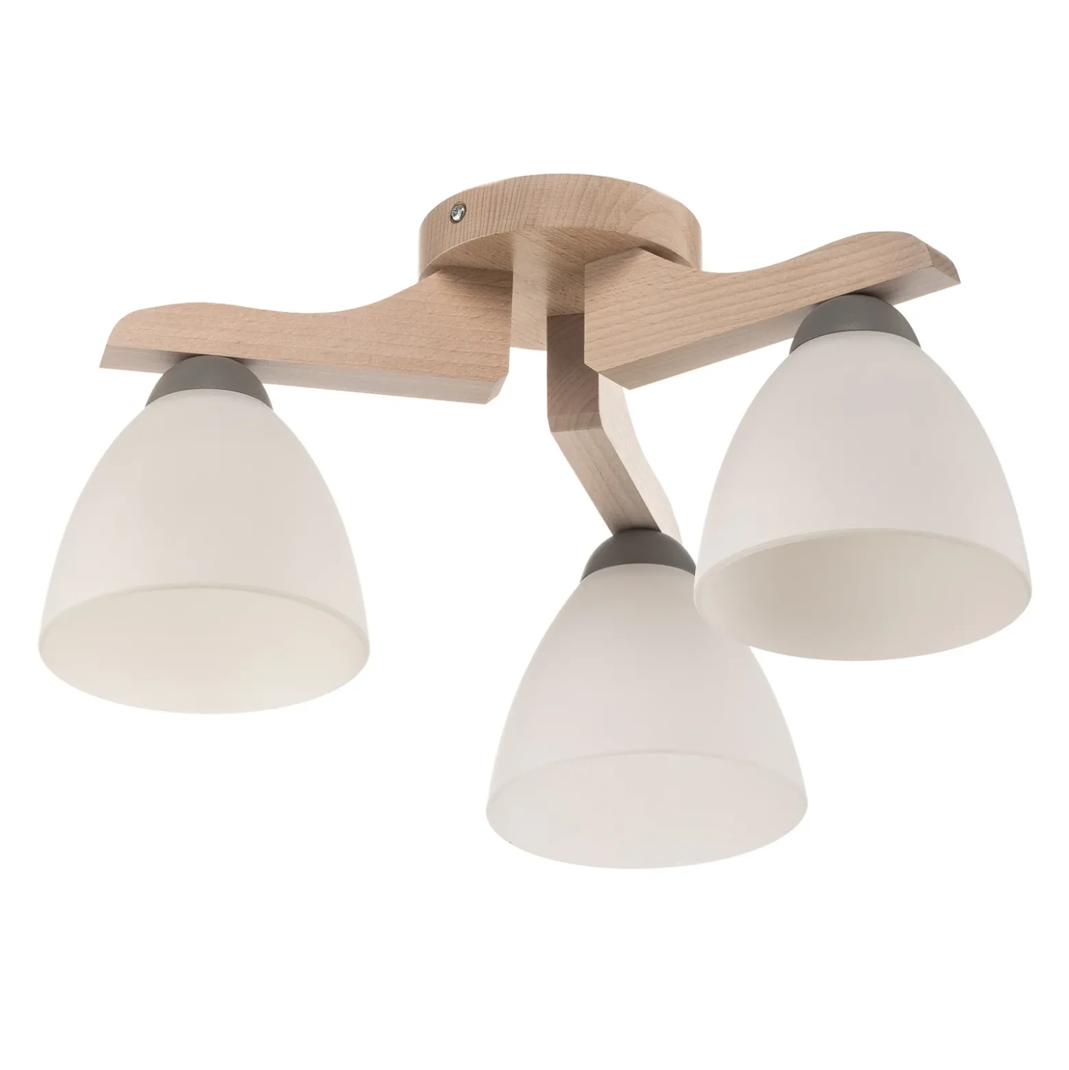 Plafón Haro, haya blanca/blanca, 3 luces