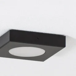 Plafón Hero, 12 x 12 cm, negro, metal, GX53
