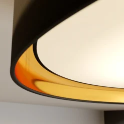 Plafón Hilton, negro/dorado, Ø 60 cm