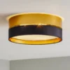 Plafón Hilton, negro/dorado, Ø 45 cm