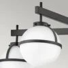 Plafón Hollis, 5 luces, negro/opalino