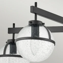 Plafón Hollis, 5 luces, negro/transparente
