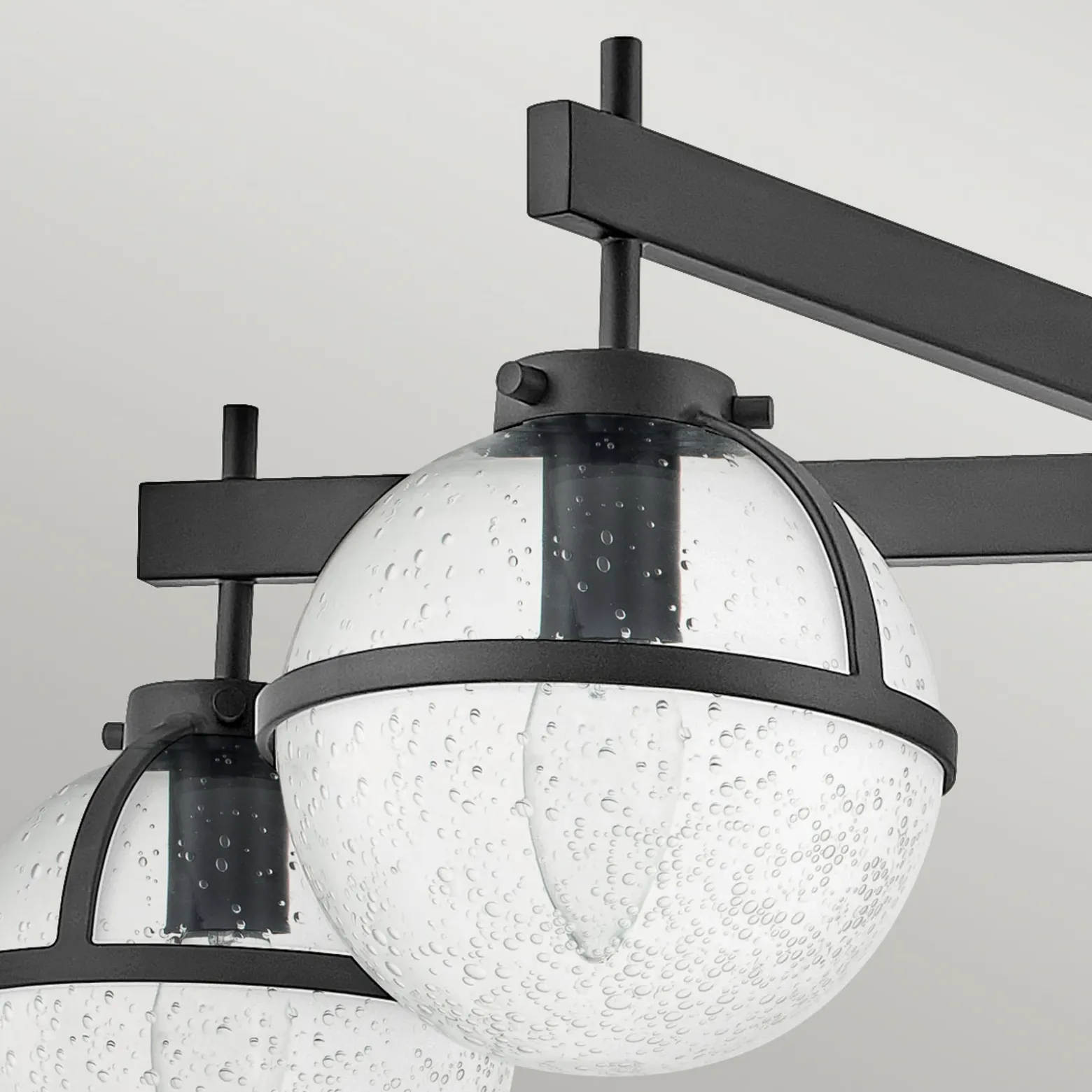 Plafón Hollis, 5 luces, negro/transparente