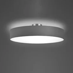 Plafón Hotel, níquel mate/gris, Ø 65 cm