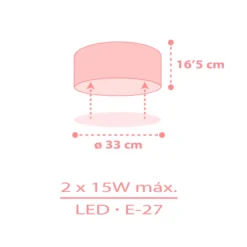 Plafón infantil STAR LIGHT de Dalber, rosa