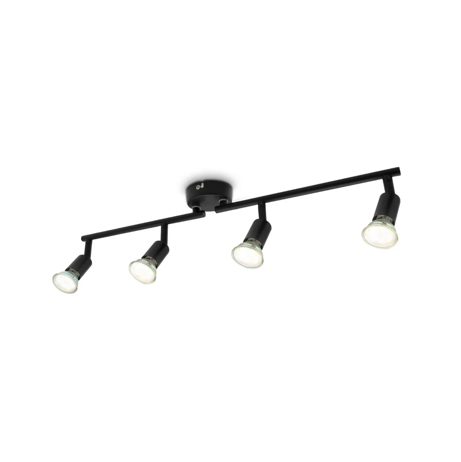 Plafón Jade, negro, con 4 luces, GU10, 3.000 K