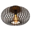 Plafón jaula Manuela, Ø 40 cm, negro