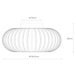 Plafón jaula Manuela, Ø 40 cm, negro