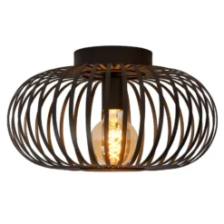 Plafón jaula Manuela, Ø 40 cm, negro