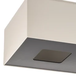 Plafón Kasi de acero en blanco, 2 luces