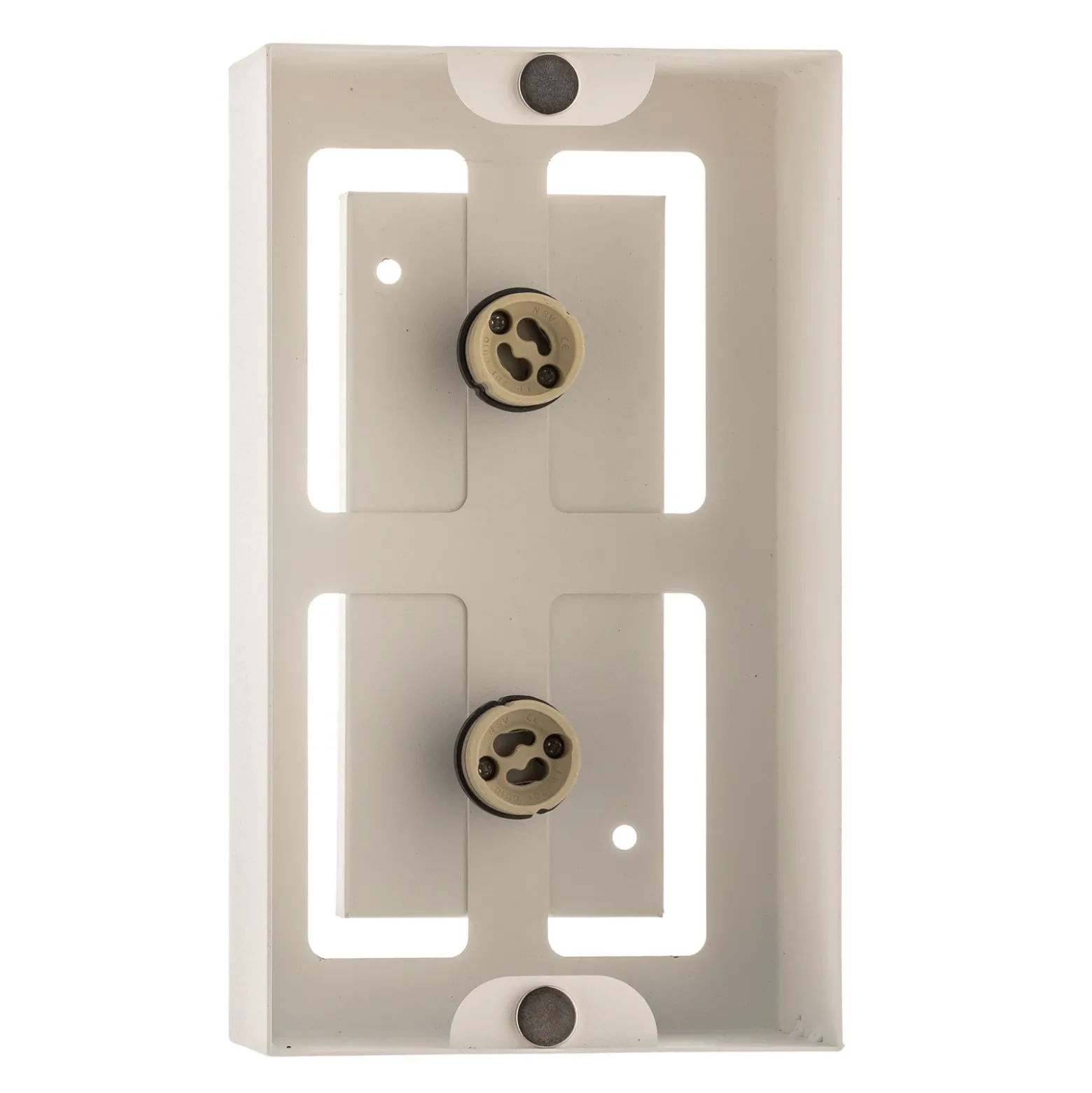 Plafón Kasi de acero en blanco, 2 luces