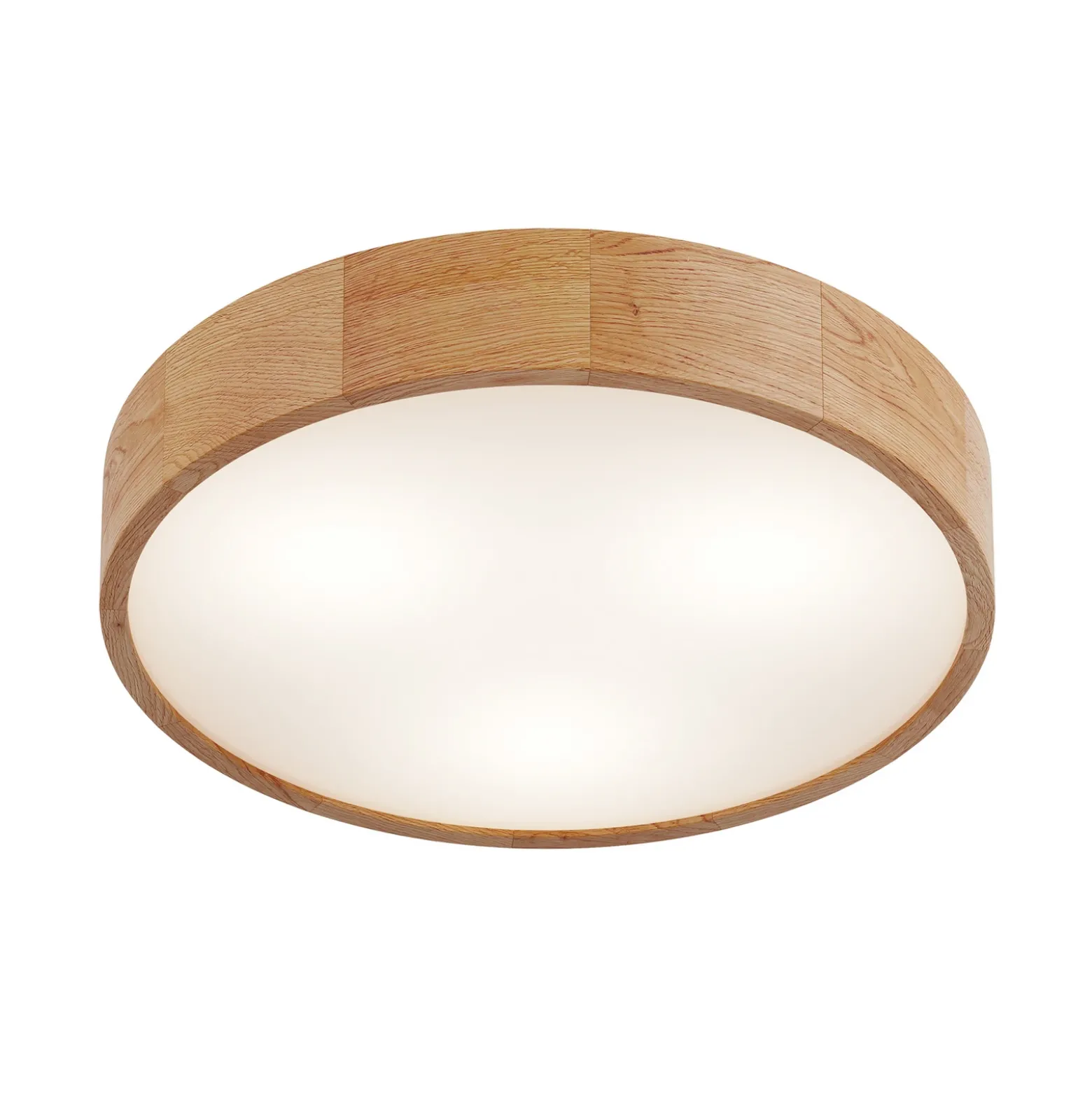 Plafón Kerio, Ø 47 cm, madera de roble natural