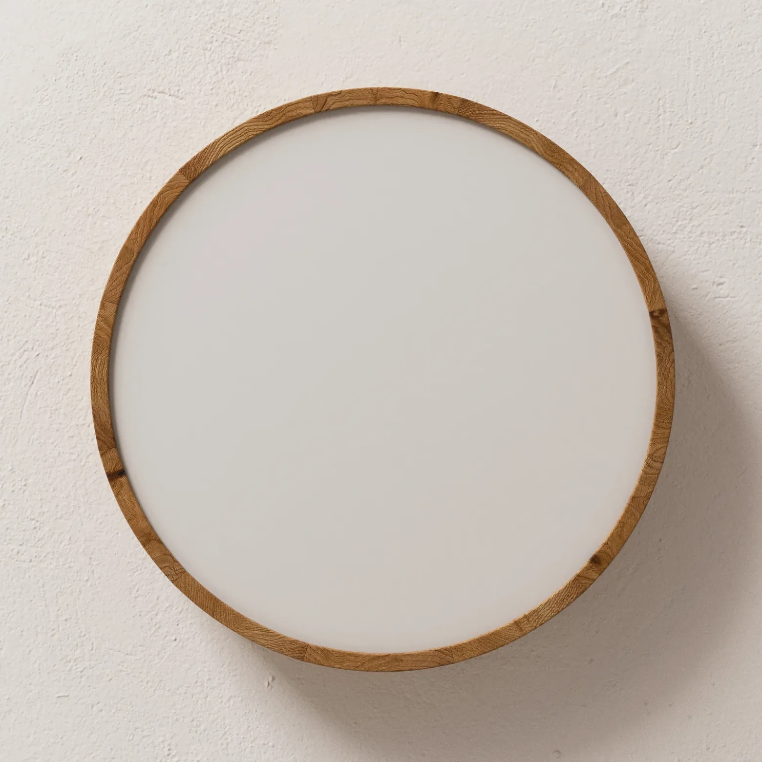 Plafón Kerio, Ø 47 cm, madera de roble natural