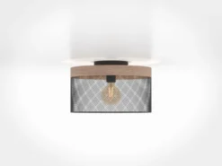 Plafón Kilnsdale, Ø 38 cm, negro/marrón, acero