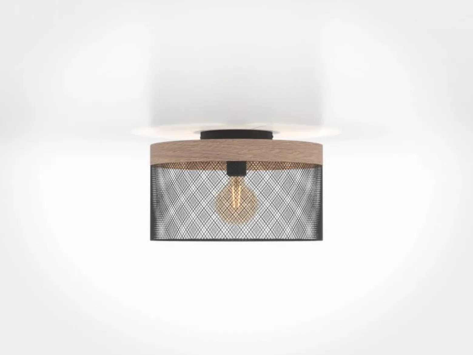 Plafón Kilnsdale, Ø 38 cm, negro/marrón, acero