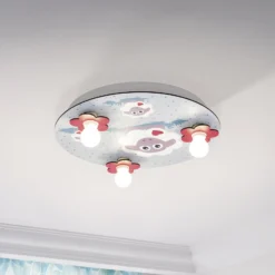 Plafón Lalelu redondo de 3 luces