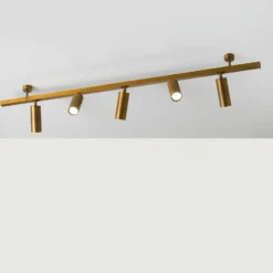 Plafón 7534, latón bruñido, 5 luces, GU10
