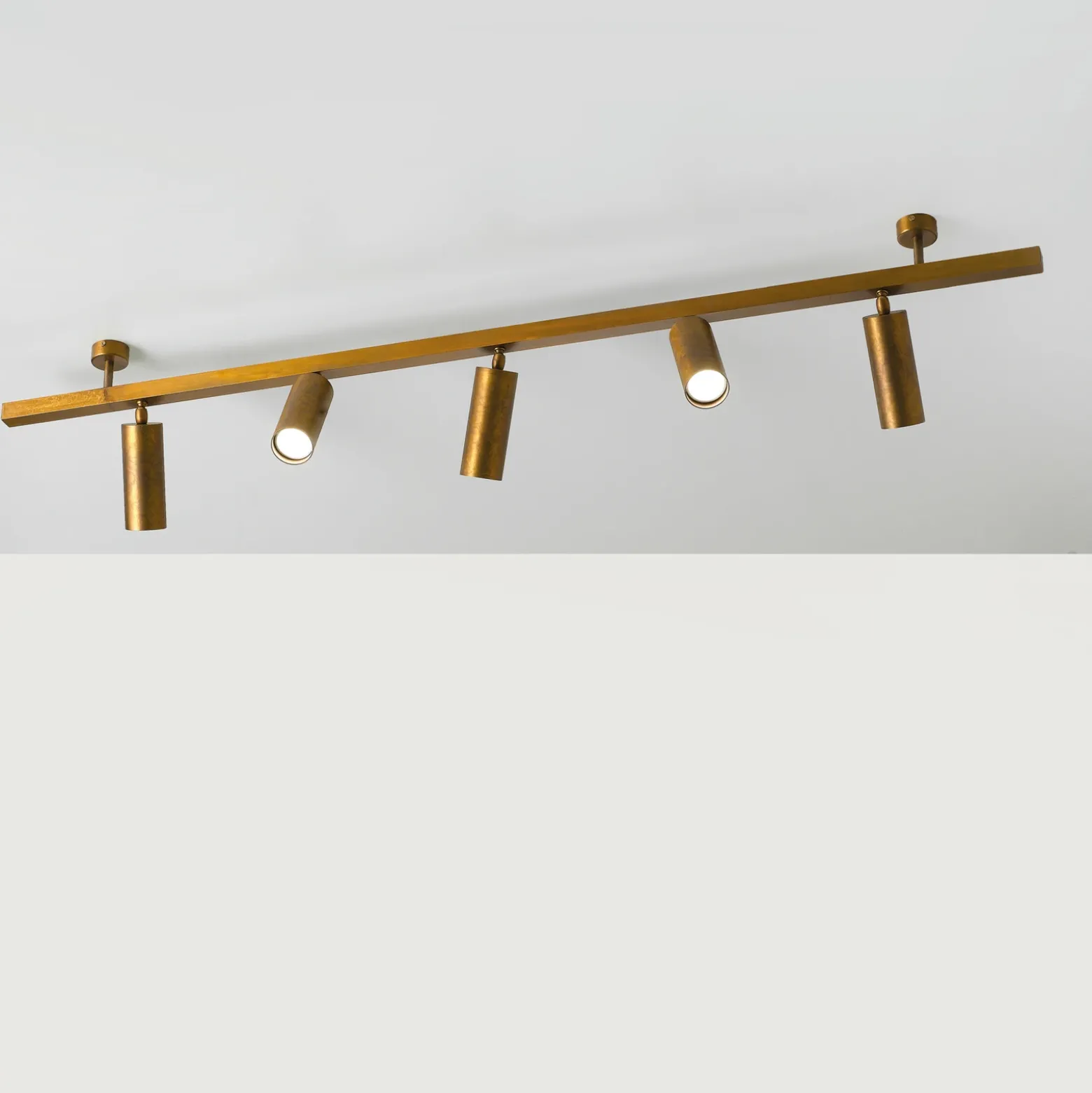 Plafón 7534, latón bruñido, 5 luces, GU10