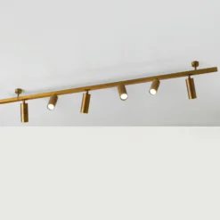Plafón 7535, latón bruñido, 6 luces, GU10