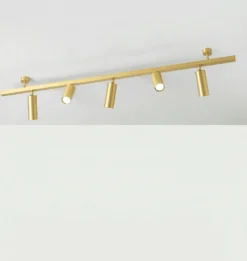 Plafón 7534, latón satinado, 5 luces, GU10