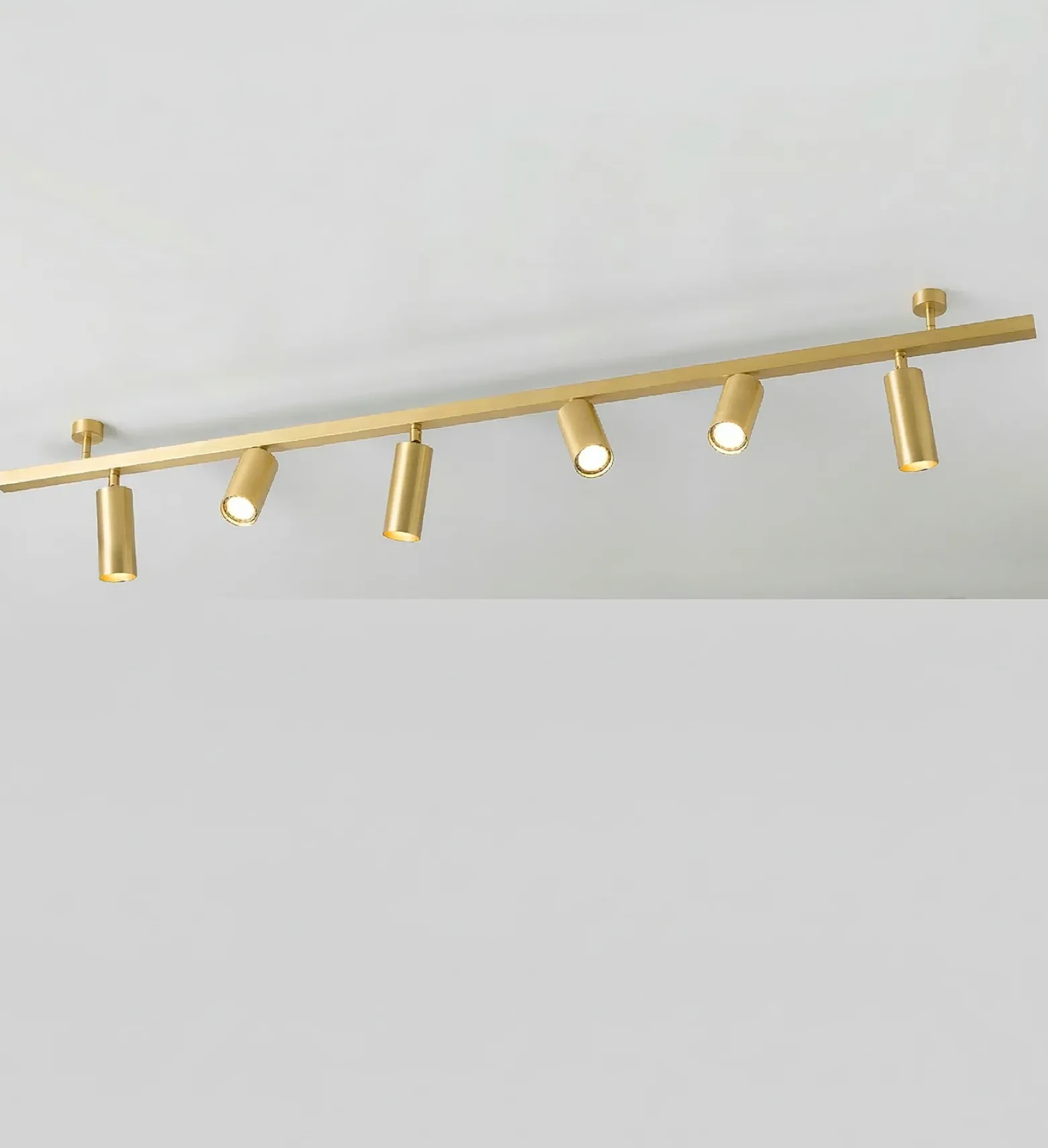 Plafón 7535, latón satinado, 6 luces, GU10
