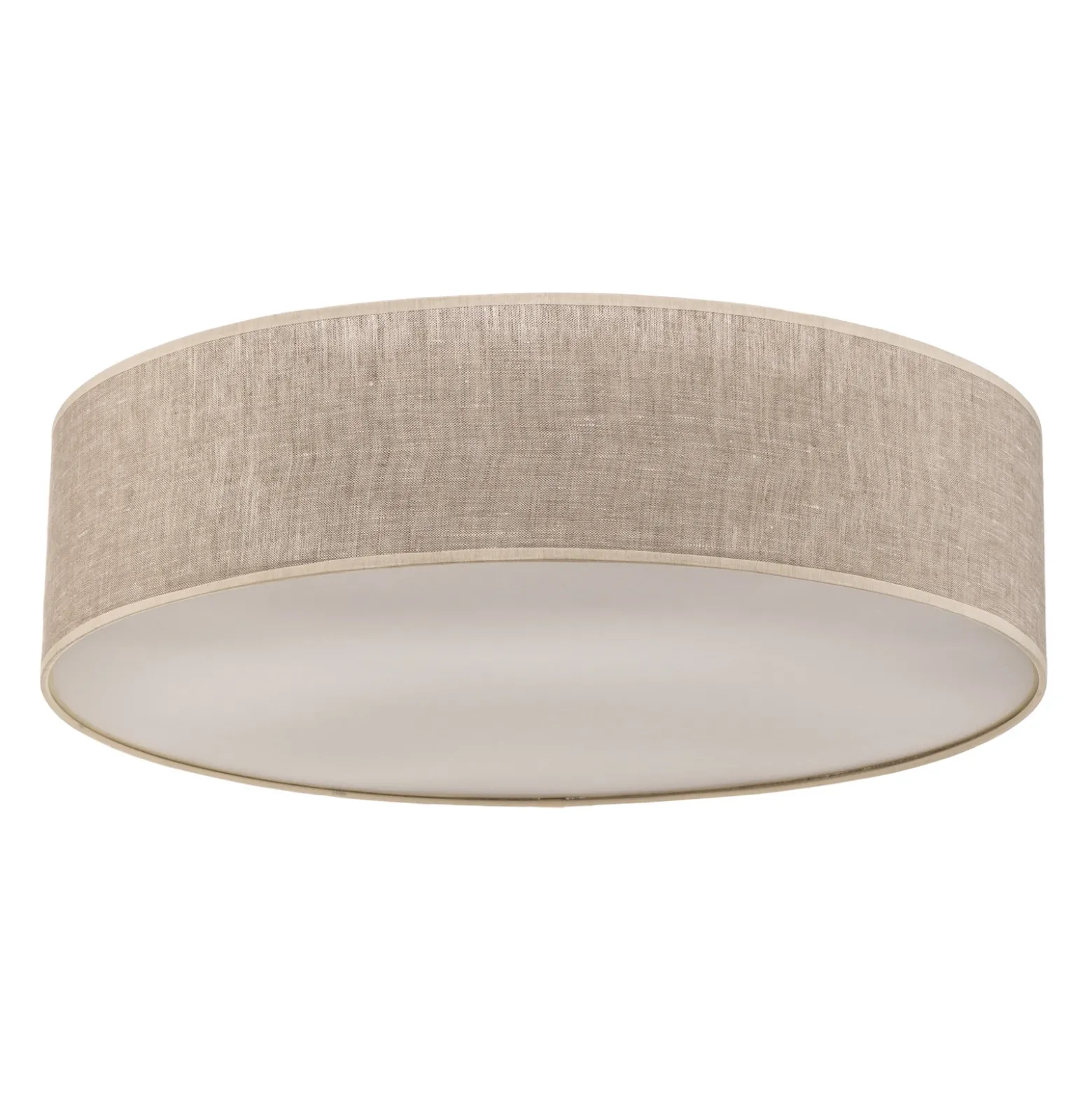 Plafón Leano, gris, tejido de lino, Ø 50 cm
