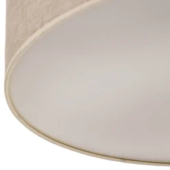 Plafón Leano, gris, tejido de lino, Ø 50 cm