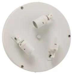 Plafón Leano, madera clara, ratán, Ø 50 cm