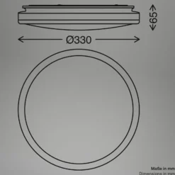 Plafón LED Acorus, Ø 33 cm, blanco/color madera, IP44