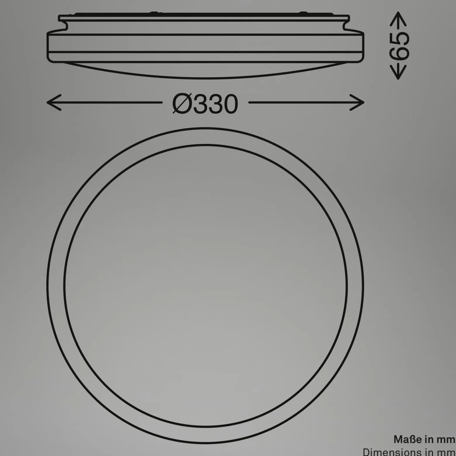 Plafón LED Acorus, Ø 33 cm, blanco/color madera, IP44