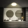 Plafón LED Acorus, Ø 28 cm, blanco/color madera, IP44