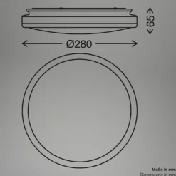 Plafón LED Acorus, Ø 28 cm, blanco/color madera, IP44