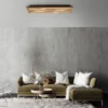 Plafón LED Acústico, 80 x 30 cm, madera natural, metal