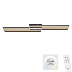 Plafón LED Amara, dos rectángulos, negro