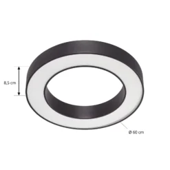 Plafón LED Arcchio Sharelyn, Ø 60 cm, negra, atenuable
