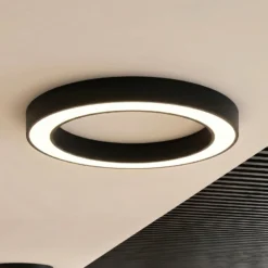 Plafón LED Arcchio Sharelyn, Ø 80 cm, negra, atenuable