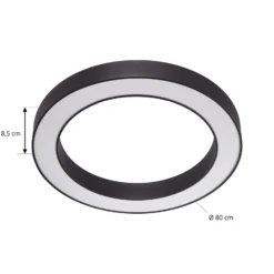 Plafón LED Arcchio Sharelyn, Ø 80 cm, negra, atenuable